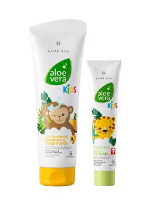 Aloe vera tandpasta og shampoo til børn